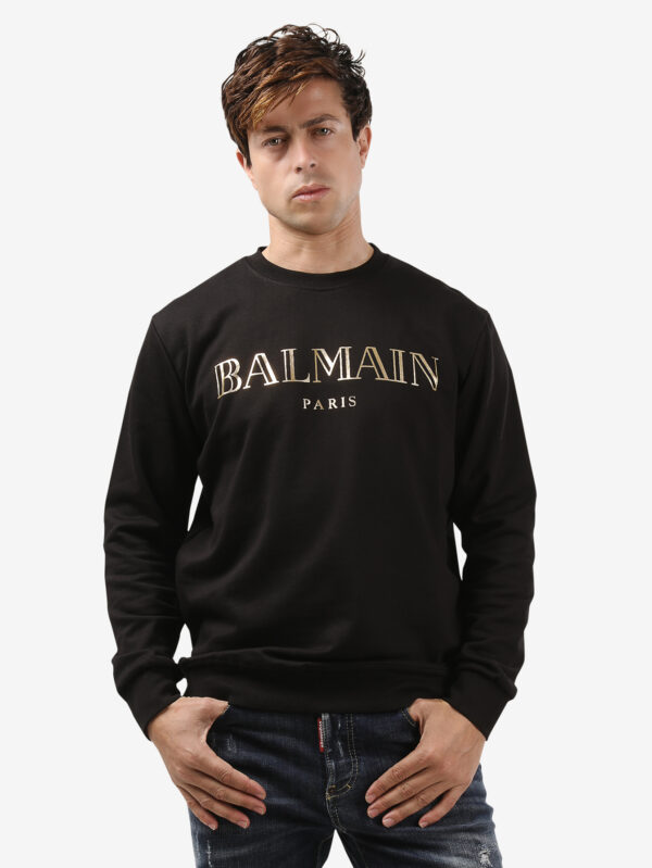 BLACK BALMAIN SWEATSHIRT GOLD